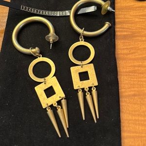 Vintage matte gold tone earrings